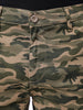 Men's Olive Slim Fit Camouflage Mid-Rise Cargos