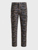 Men's Grey Slim Fit Camouflage Print Cargo