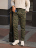Men's Olive Slim Fit Camouflage Print Casual Cargo