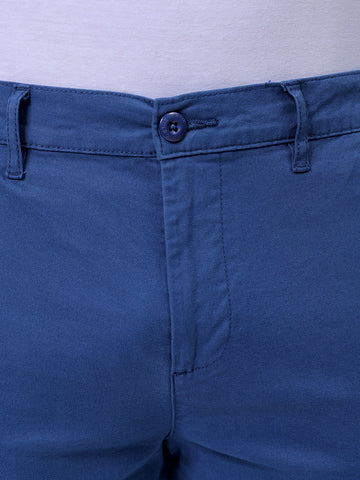 Men's Blue Slim Fit Casual Cargo