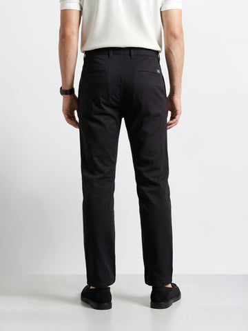 Men's Black Slim Fit Solid Chino