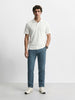 Men's Blue Slim Fit Solid Chino