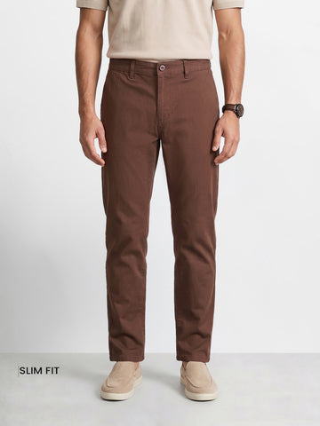 Men's Brown Slim Fit Chinos