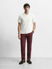 Men's Maroon Slim Fit Solid Chino