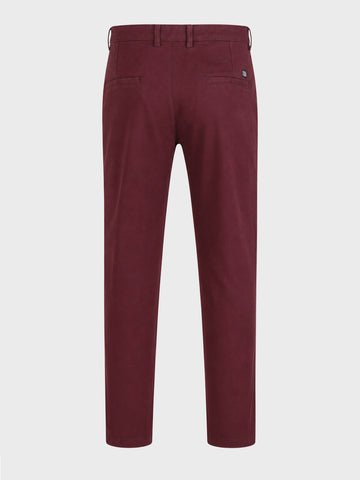 Men's Maroon Slim Fit Solid Chino