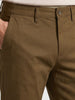 Men's Khaki Slim Fit Solid Chino