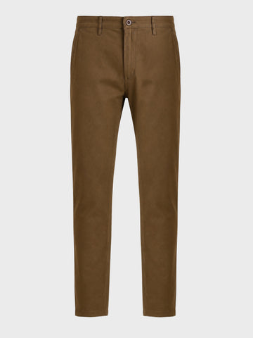 Men's Khaki Slim Fit Solid Chino