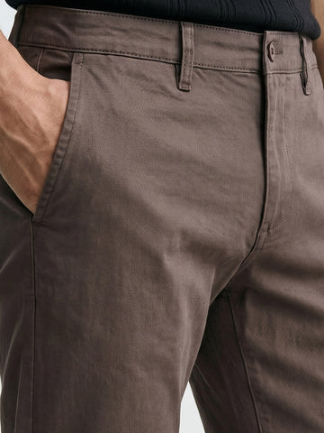 Men's Grey Slim Fit Solid Chino