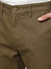 Men's Olive Slim Fit Solid Chino