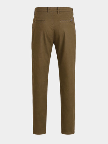 Men's Olive Slim Fit Solid Chino