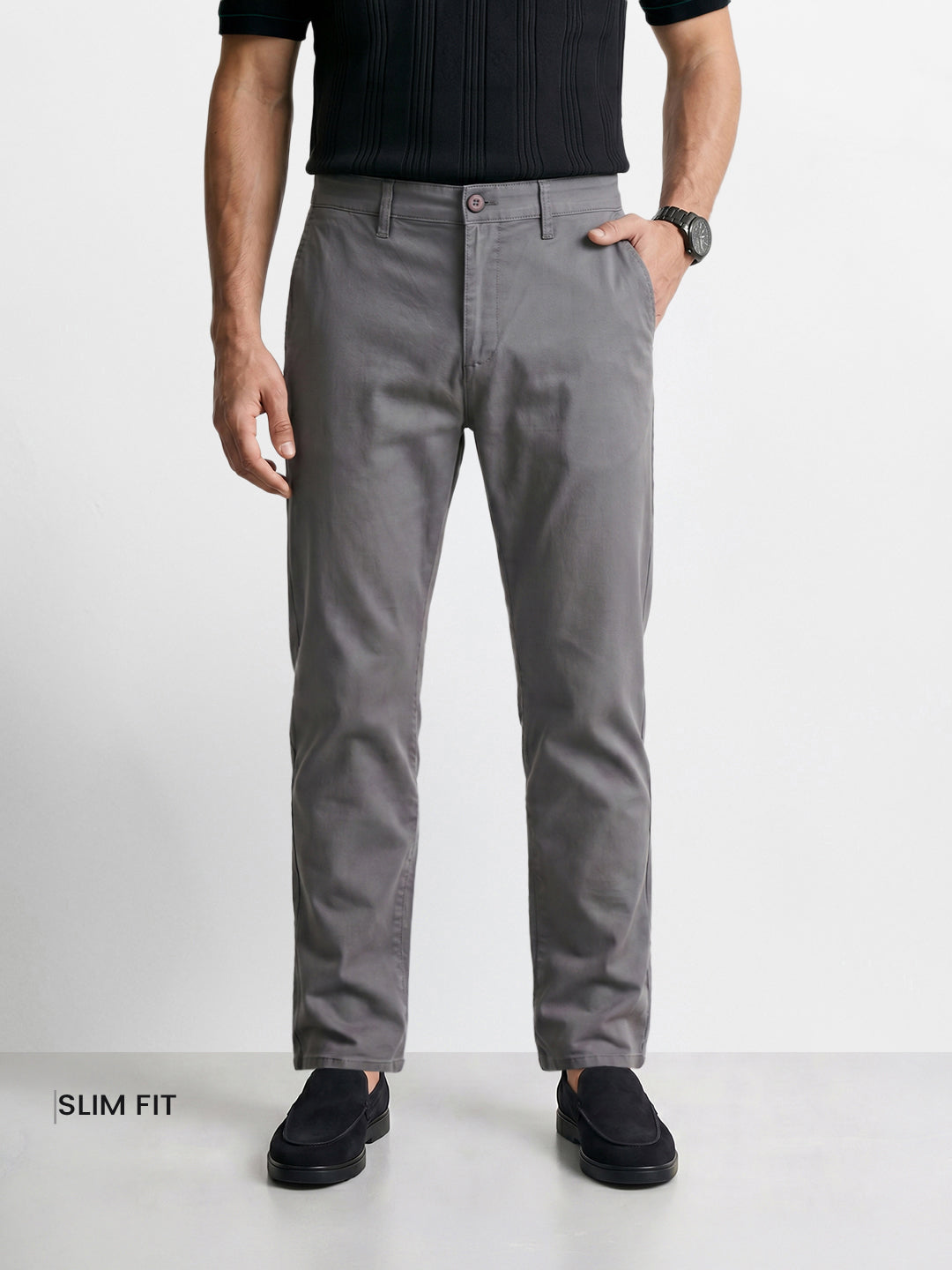 Men's Grey Slim Fit Chino