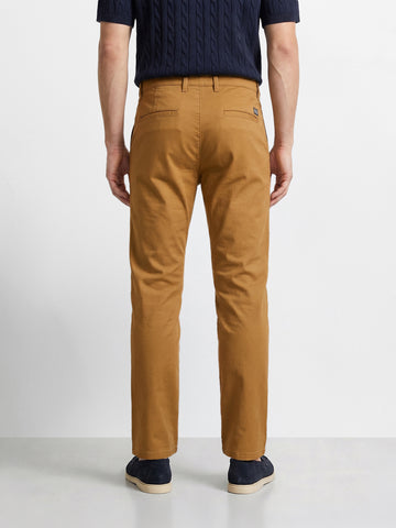 Men's Khaki Slim Fit Solid Chino