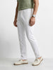 Men's White Slim Fit Solid Chino