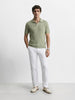 Men's White Slim Fit Solid Chino
