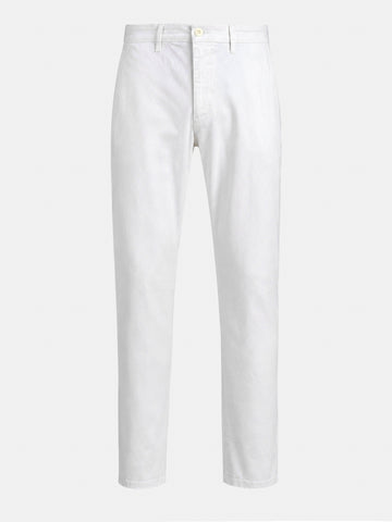 Men's White Slim Fit Solid Chino