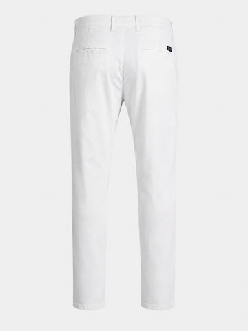 Men's White Slim Fit Solid Chino
