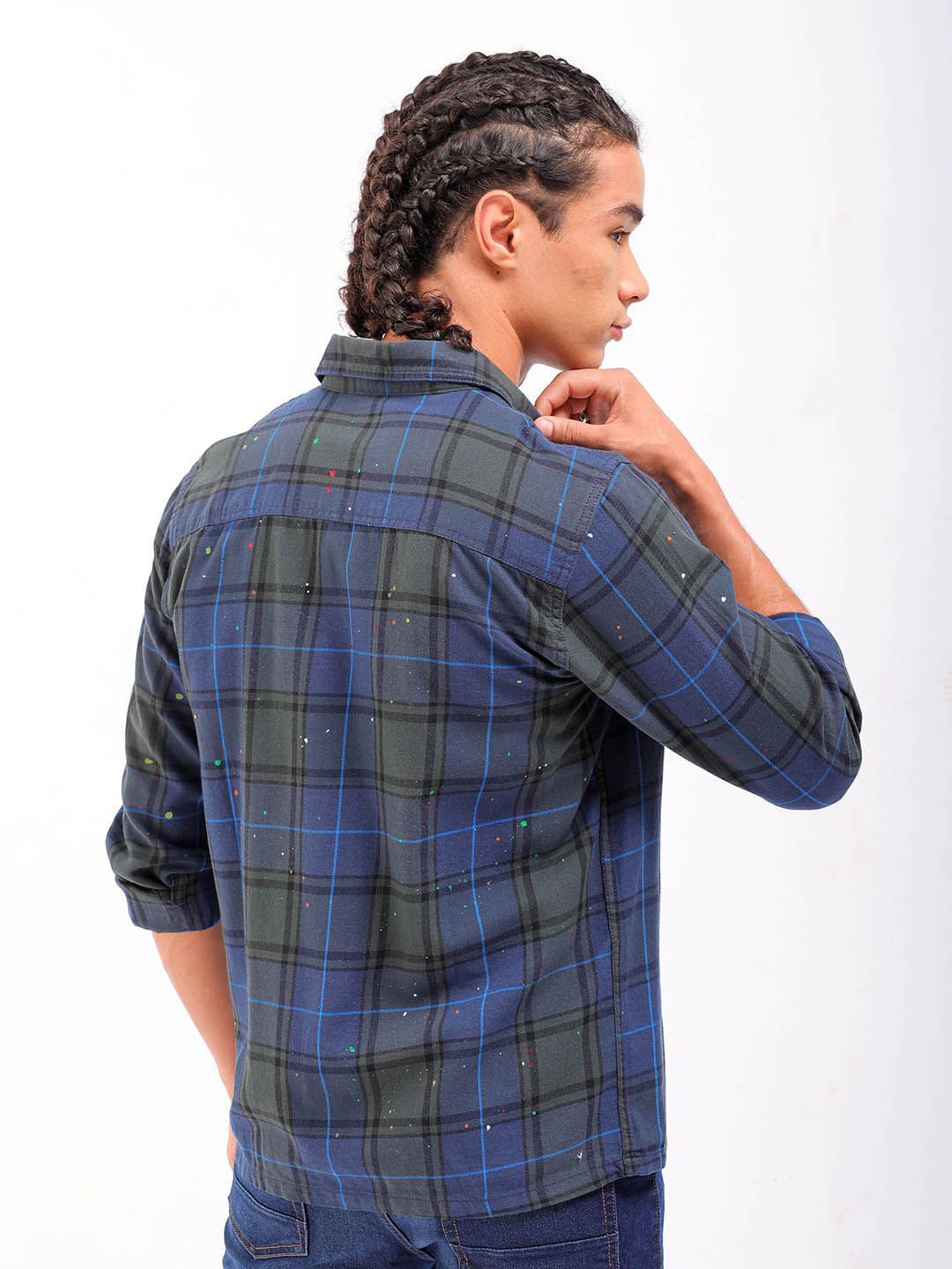 Men's Paint Splash Checks Shirt