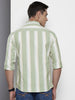 Men's Green Slim Fit Striped Striped Shirt