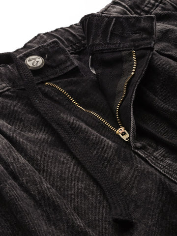 Men's Black Relaxed Fit Utility Jeans