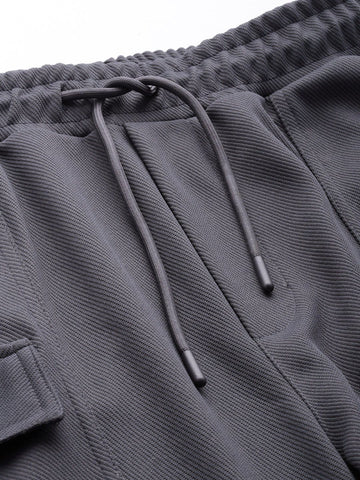 Men's Grey Relaxed Fit Street Joggers