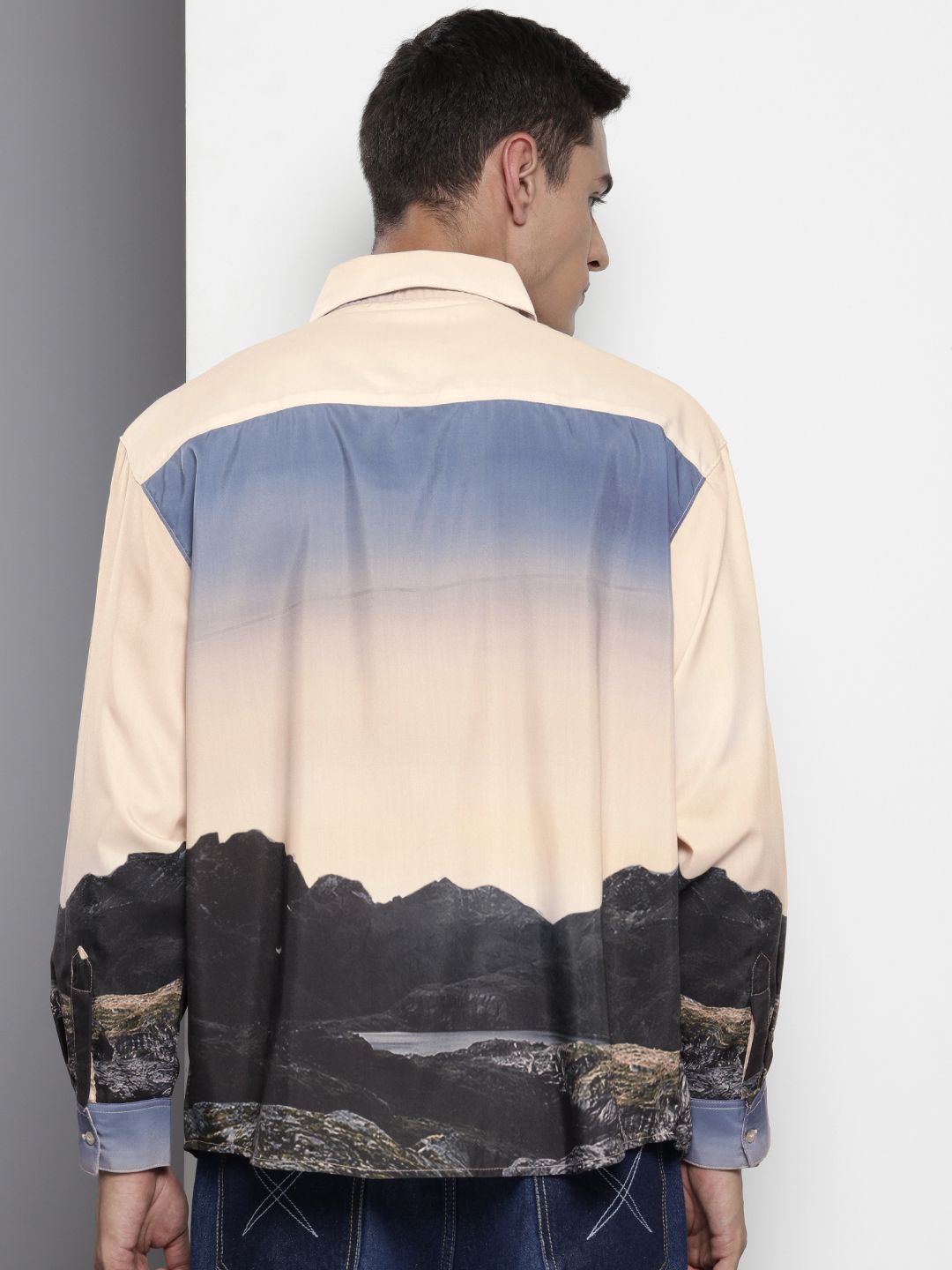 Men's Multicolor Oversized Metaverse Street Wear Shirt