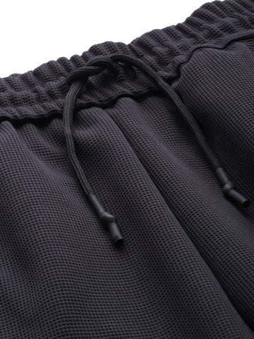 Men's Grey Tapered Fit Solid Cargo Joggers