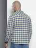 Men's Orange Relaxed Fit Checked Casual Shirt