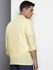Men's Yellow Relaxed Fit Solid Textured Shirt