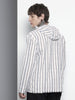 Men's Grey Relaxed Fit Striped Bohemian Shirt