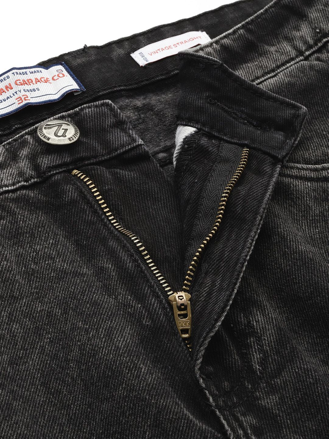 Men's Black Straight Fit Casual Jeans