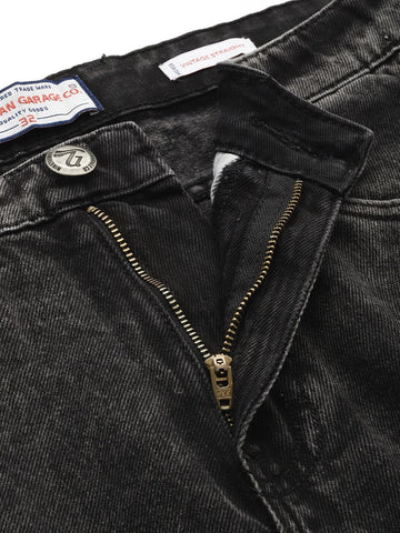 Men's Black Straight Fit Casual Jeans