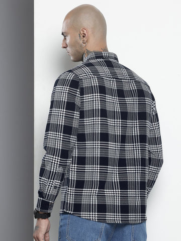 Men's Black Regular Fit Printed Casual Shirt