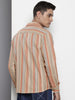 Men's Brown Relaxed Fit Striped Textured Shirt
