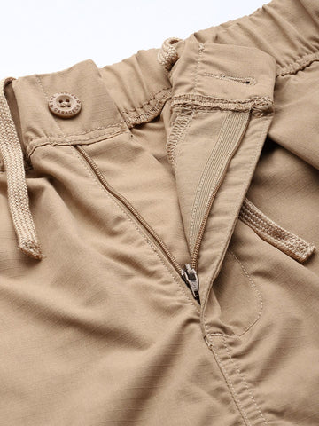 Men's Khaki Loose Fit Utility Cargo