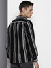 Men's Black Regular Fit Printed Casual Shirt