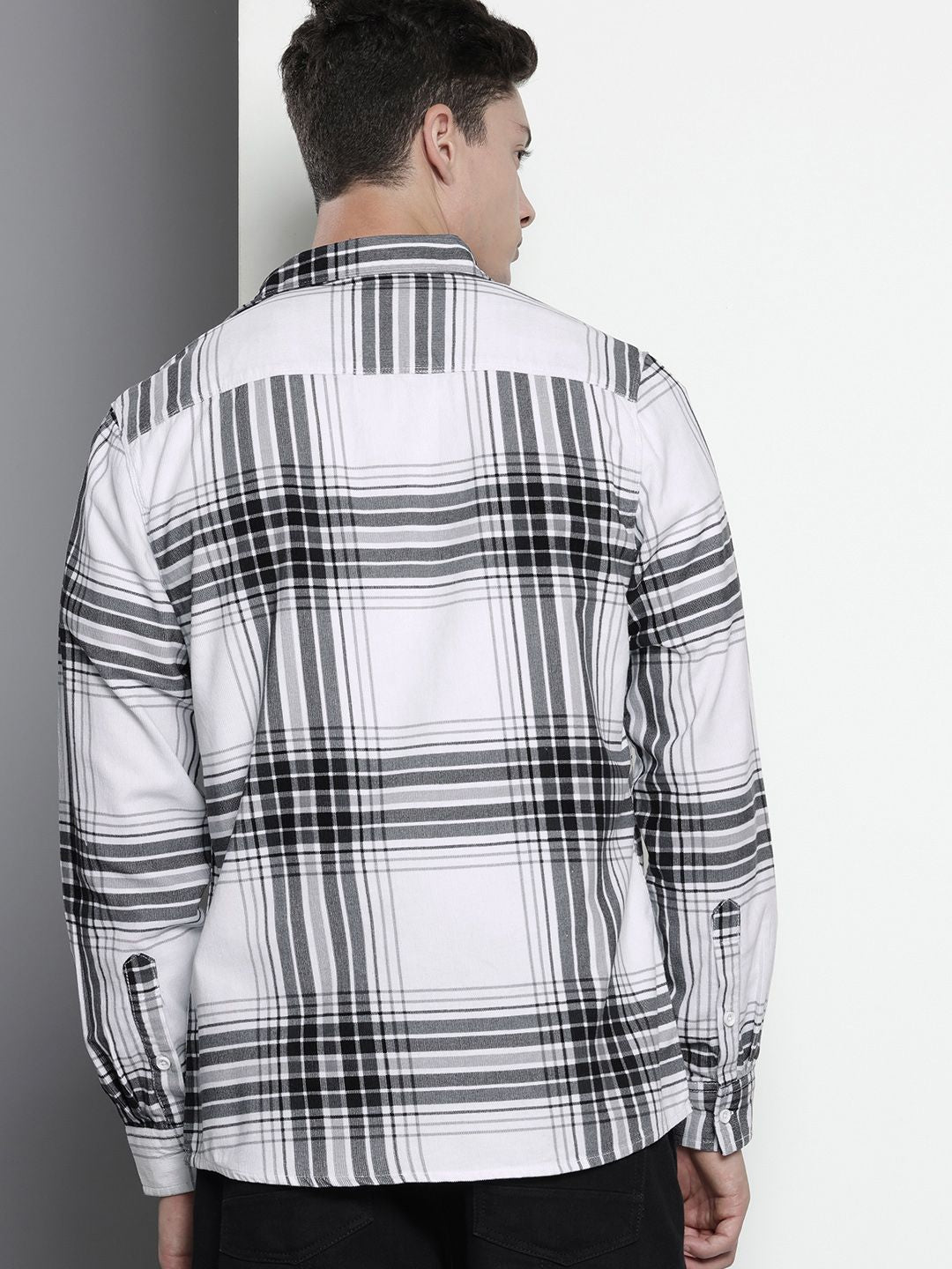 Men's White Regular Fit Printed Casual Shirt