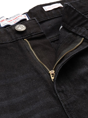 Men's Black Regular Fit Utility Jeans