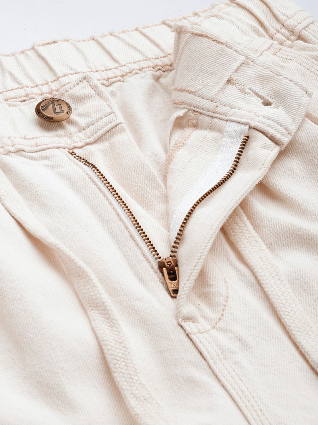 Men's White Relaxed Fit Utility Jeans