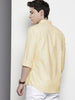 Men's Yellow Slim Fit Solid Casual Shirt