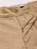 Men's Light Khaki Regular Fit Textured Casual Trouser