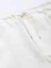 Men's White Relaxed Fit Textured Baggy Joggers