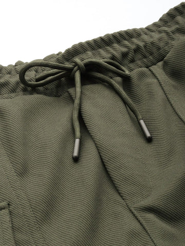 Men's Olive Relaxed Fit Street Joggers