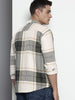Men's Cream Relaxed Fit Textured Casual Shirt