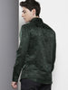 Men's Green Slim Fit Textured Party Wear Shirt