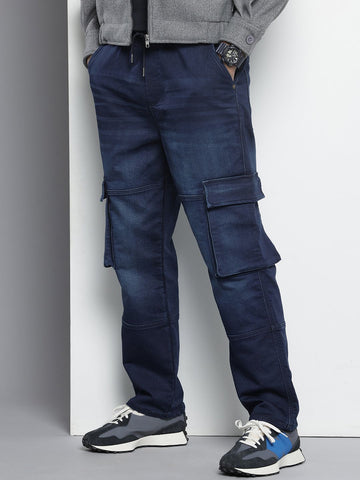 Men's Blue Regular Fit Utility Jeans