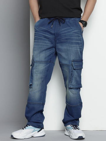 Men's Blue Regular Fit Utility Jeans