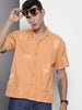 Men's Yellow Relaxed Fit Solid Resort Wear Shirt