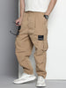 Men's Khaki Loose Fit Utility Cargo