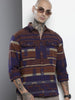Men's Brown Relaxed Fit Printed Bohemian Shirt