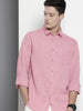 Men's Pink Slim Fit Striped Casual Shirt